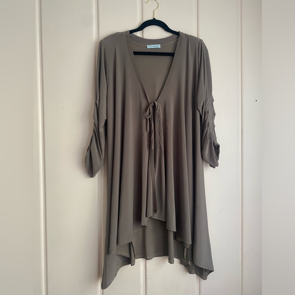 Magma Flowy Taupe Tunic OverDress in Mocha szXL